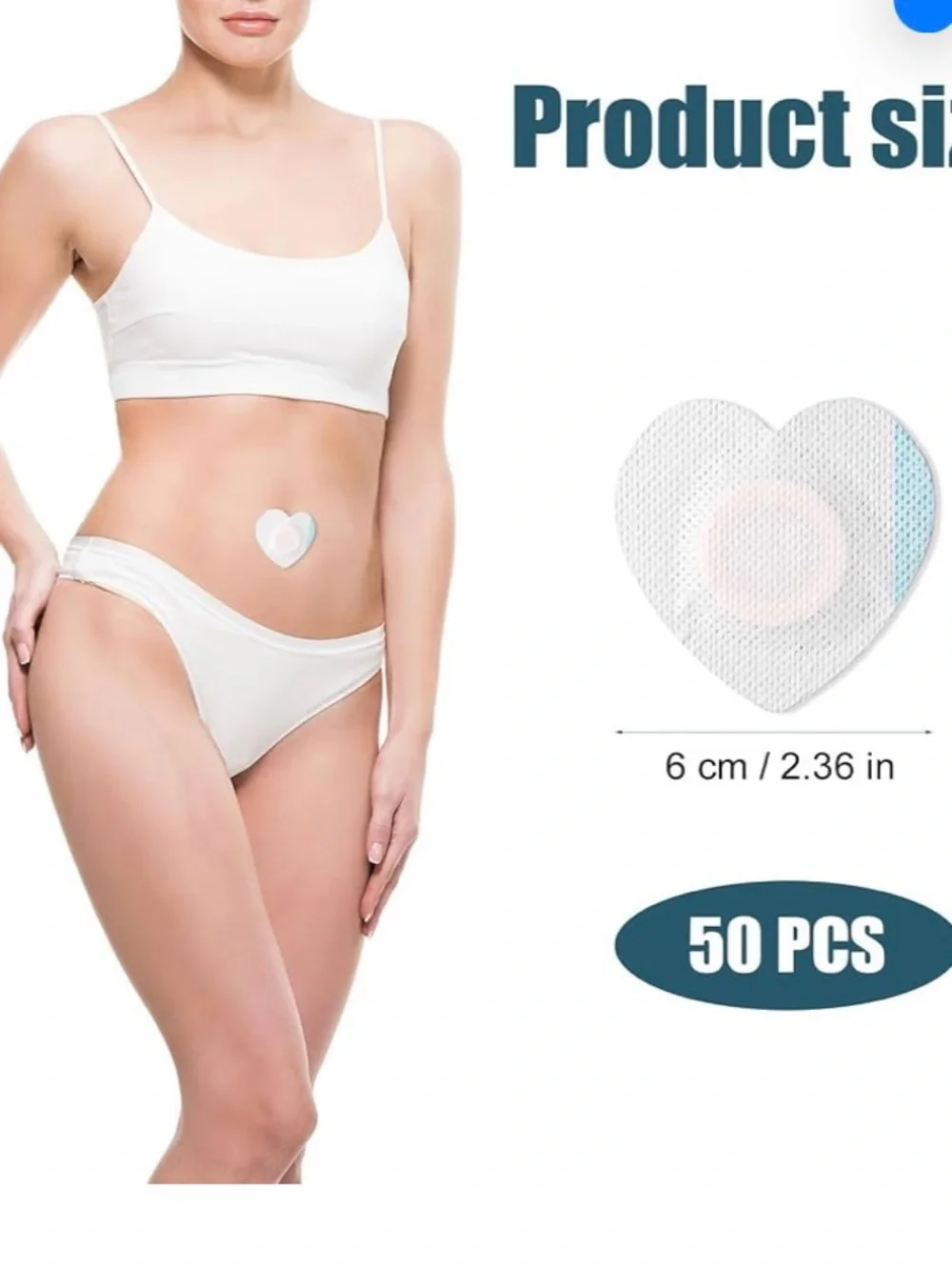 50 pc. castor oil wrap for belly button, heart shaped wrap pack